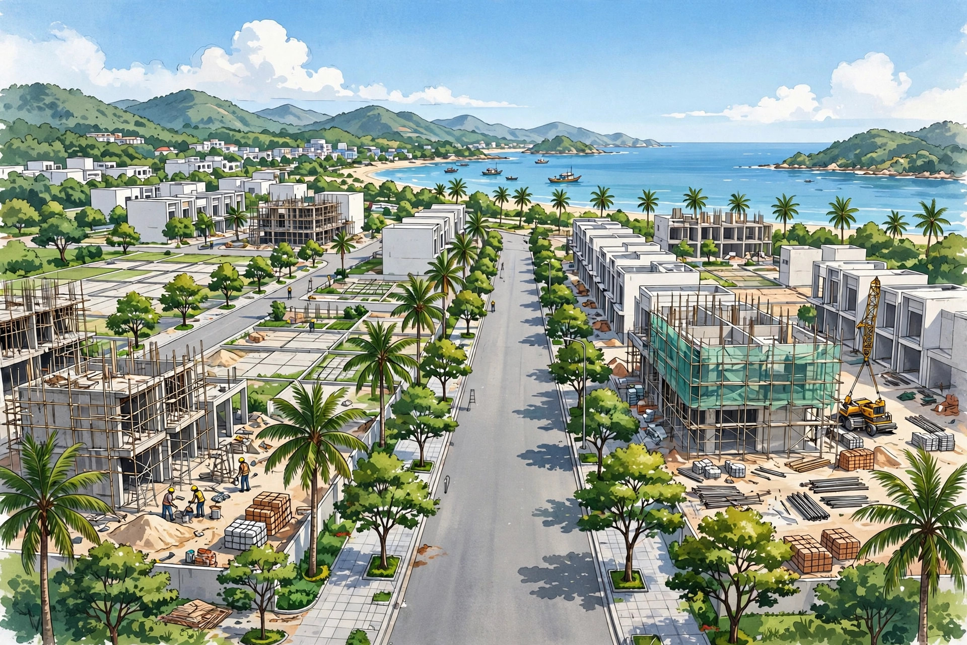 Đất nền Liên Chiểu Đà Nẵng – ảnh minh họa AI khu đô thị mới quy hoạch đồng bộ