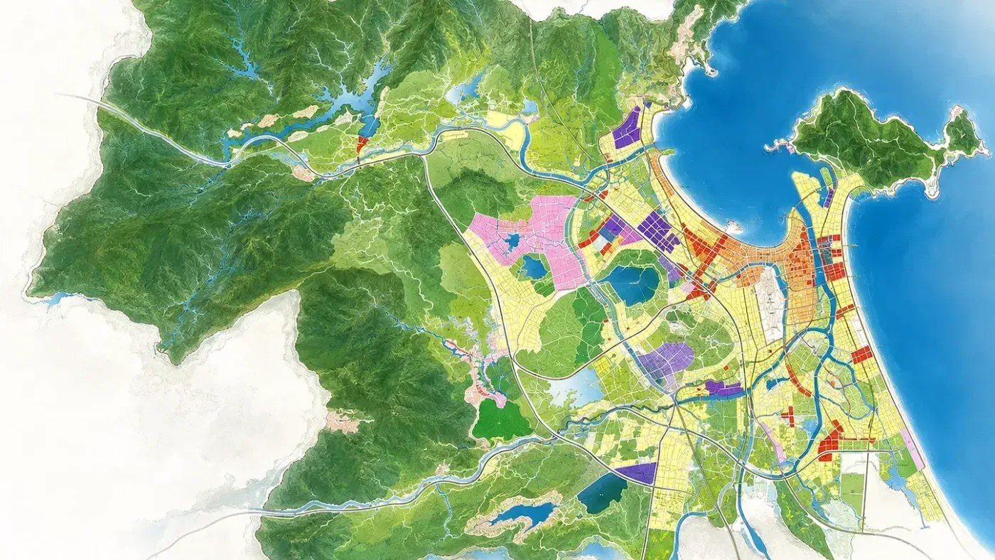 Sơ đồ minh hoạ không gian quy hoạch chung Đà Nẵng đến năm 2050